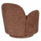 Fauteuil Lounge Rose Bordeaux Dutchbone Banquette Pivotante Look Rétro Siège 1 Personne Bois et Tissu 74x76x76cm