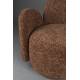 Fauteuil Lounge Rose Bordeaux Dutchbone Banquette Pivotante Look Rétro Siège 1 Personne Bois et Tissu 74x76x76cm