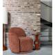 Fauteuil Lounge Rose Bordeaux Dutchbone Banquette Pivotante Look Rétro Siège 1 Personne Bois et Tissu 74x76x76cm