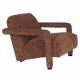 Fauteuil Lounge Kent Bordeux Dutchbone Siège de Salon 1 Place Style Vintage en Bois et Tissu 66x74x86cm