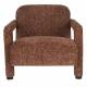 Fauteuil Lounge Kent Bordeux Dutchbone Siège de Salon 1 Place Style Vintage en Bois et Tissu 66x74x86cm
