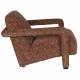 Fauteuil Lounge Kent Bordeux Dutchbone Siège de Salon 1 Place Style Vintage en Bois et Tissu 66x74x86cm