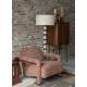 Fauteuil Lounge Kent Bordeux Dutchbone Siège de Salon 1 Place Style Vintage en Bois et Tissu 66x74x86cm