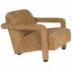 Fauteuil Lounge Kent Ocre Dutchbone Siège de Salon 1 Place Style Vintage en Bois et Tissu 66x74x86cm
