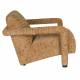 Fauteuil Lounge Kent Ocre Dutchbone Siège de Salon 1 Place Style Vintage en Bois et Tissu 66x74x86cm