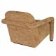 Fauteuil Lounge Kent Ocre Dutchbone Siège de Salon 1 Place Style Vintage en Bois et Tissu 66x74x86cm