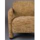 Fauteuil Lounge Kent Ocre Dutchbone Siège de Salon 1 Place Style Vintage en Bois et Tissu 66x74x86cm
