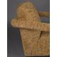 Fauteuil Lounge Kent Ocre Dutchbone Siège de Salon 1 Place Style Vintage en Bois et Tissu 66x74x86cm
