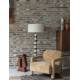 Fauteuil Lounge Kent Ocre Dutchbone Siège de Salon 1 Place Style Vintage en Bois et Tissu 66x74x86cm
