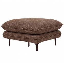 Ottoman Modène Marron Chiné 1 Places Athezza Pouf avec Coussin Siège 1 Personnes en Bois Acier et Tissu 45x72x82cm