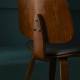 Lot de 2 Chaises Design Brad Signature Tendance Sièges de Salon en Bois et Vinyle Noir 48,5x49x80,5cm