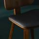 Lot de 2 Chaises Design Brad Signature Tendance Sièges de Salon en Bois et Vinyle Noir 48,5x49x80,5cm