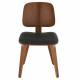 Lot de 2 Chaises Design Brad Signature Tendance Sièges de Salon en Bois et Vinyle Noir 48,5x49x80,5cm