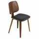 Lot de 2 Chaises Design Brad Signature Tendance Sièges de Salon en Bois et Vinyle Noir 48,5x49x80,5cm