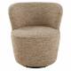 Fauteuil Barnabé Pivotant Signature Siège de Salon en Tissu Caramel 72x74x76cm