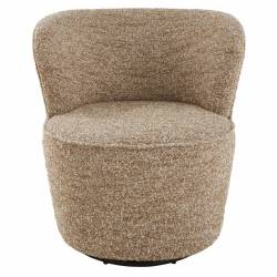 Fauteuil Barnabé Pivotant Signature Siège de Salon en Tissu Caramel 72x74x76cm