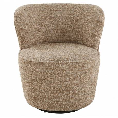Fauteuil Barnabé Pivotant Signature Siège de Salon en Tissu Caramel 72x74x76cm