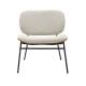 Fauteuil Serge Signature Assise de Salon Structure Bois et Acier Siège Tissu Ecru 62x65x68cm
