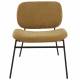 Fauteuil Serge Signature Assise de Salon Structure Bois et Acier Siège Tissu Velours Bronze 62x65x68cm