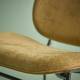 Fauteuil Serge Signature Assise de Salon Structure Bois et Acier Siège Tissu Velours Bronze 62x65x68cm