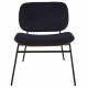 Fauteuil Serge Signature Assise de Salon Structure Bois et Acier Siège Tissu Velours Bleu 62x65x68cm
