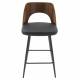 Chaise de Comptoir Austin Signature Assise Haute Art Déco Vintage Siège de Bar en Bois Acier et Vinyle 44,5x47x89,5cm