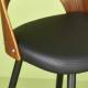 Chaise de Comptoir Austin Signature Assise Haute Art Déco Vintage Siège de Bar en Bois Acier et Vinyle 44,5x47x89,5cm