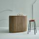Comptoir Buren Signature Ilot Ovale en Manguier, Acier et Marbre Bar Central 50x104x120cm