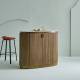 Comptoir Buren Signature Ilot Ovale en Manguier, Acier et Marbre Bar Central 50x104x120cm