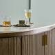Comptoir Buren Signature Ilot Ovale en Manguier, Acier et Marbre Bar Central 50x104x120cm