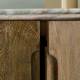 Buffet Buren Signature Ilot Ovale en Manguier, Acier et Marbre Bahut de Rangement 43x80x162cm