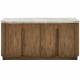 Buffet Buren Signature Ilot Ovale en Manguier, Acier et Marbre Bahut de Rangement 43x80x162cm