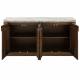 Buffet Buren Signature Ilot Ovale en Manguier, Acier et Marbre Bahut de Rangement 43x80x162cm