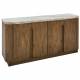 Buffet Buren Signature Ilot Ovale en Manguier, Acier et Marbre Bahut de Rangement 43x80x162cm