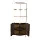 Encoignure Buren Signature Meuble d'Angle en Marbre, Acier et Manguier Rangement avec Etagères 42x59x193cm