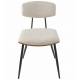 Lot de Deux Chaises Babette Signature Duo d'Assises de Repas en Acier Noir, Placage Noyer et Tissu Ecru Design 44,5x52,5x78,5cm
