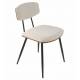 Lot de Deux Chaises Babette Signature Duo d'Assises de Repas en Acier Noir, Placage Noyer et Tissu Ecru Design 44,5x52,5x78,5cm
