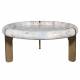 Table de Salon Prosper Signature Table Basse Ronde en Marbre et Acier Mobilier de Salon Design 45x80x80cm
