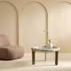 Table de Salon Prosper Signature Table Basse Ronde en Marbre et Acier Mobilier de Salon Design 45x80x80cm