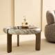 Table de Salon Prosper Signature Table Basse Ronde en Marbre et Acier Mobilier de Salon Design 35x60x60cm