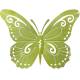 Plaque Décorative Papillon Murale Décoration en Acier Coloré Vert à Fixer ou à Poser Plaque Ajourée 0,1x27x36cm