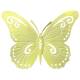 Plaque Décorative Papillon Murale Décoration en Acier Coloré Jaune à Fixer ou à Poser Plaque Ajourée 0,1x27x36cm