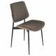 Lot de 2 Chaises Giselle Taupe Signature Assises de Table Sièges en Bois Acier et Tissu 48,5x56x82,5cm