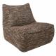 Fauteuil Luke Signature Assise Pivotante en Acier et Tissu Chiné Marron Sofa 1 Place 85x85x91cm