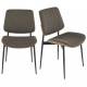 Lot de 2 Chaises Giselle Taupe Signature Assises de Table Sièges en Bois Acier et Tissu 48,5x56x82,5cm