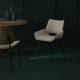 Lot de 2 Chaises de Table Hortense Beige Signature Design Tendance Assises de Table en Acier Bois et Tissu 54x58x81cm