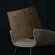 Lot de 2 Chaises de Table Hortense Beige Signature Design Tendance Assises de Table en Acier Bois et Tissu 54x58x81cm