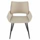 Lot de 2 Chaises de Table Hortense Beige Signature Design Tendance Assises de Table en Acier Bois et Tissu 54x58x81cm