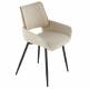 Lot de 2 Chaises de Table Hortense Beige Signature Design Tendance Assises de Table en Acier Bois et Tissu 54x58x81cm