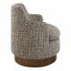 Fauteuil Sinclair Tweed Signature Assise Pivotante en Acier et Tissu Chiné Marron Sofa 1 Place 75x75x75cm